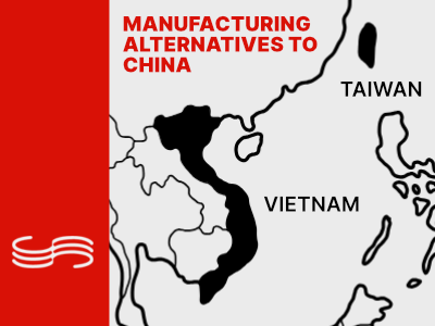 Details about manufacturing alternatives to China including Vietnam, Indonesia, Cambodia, Thailand, and Malaysia.